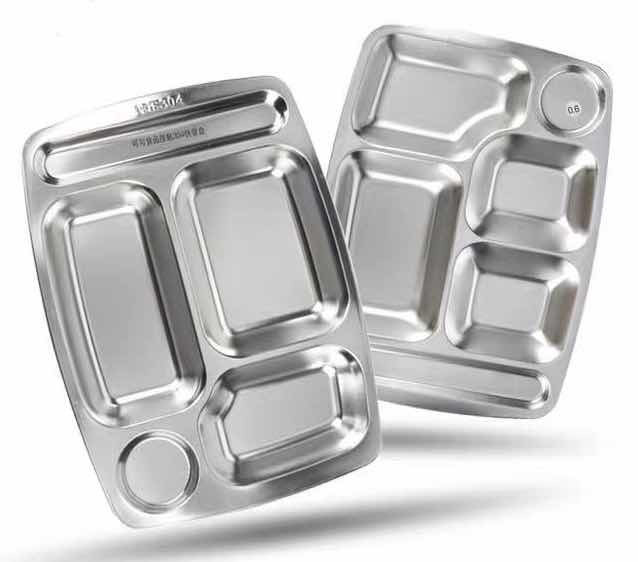 Stainless steel fast food plate
