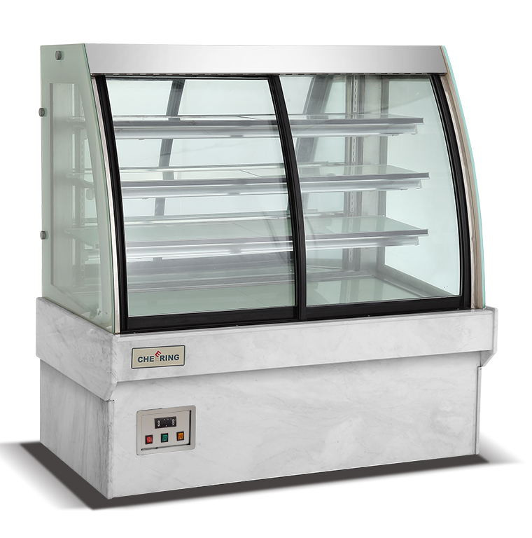 Stainless steel front-opening cake display fridge