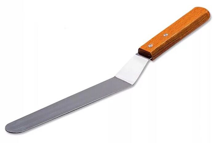 Stainless steel offset spatula with rosewood handle