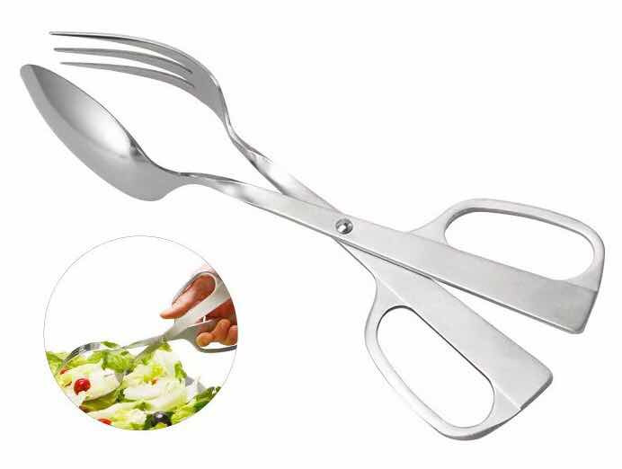 Stainless steel salad tongs