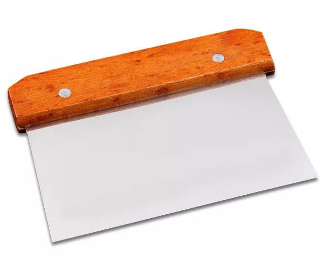 Stainless steel scraper with rosewood handle