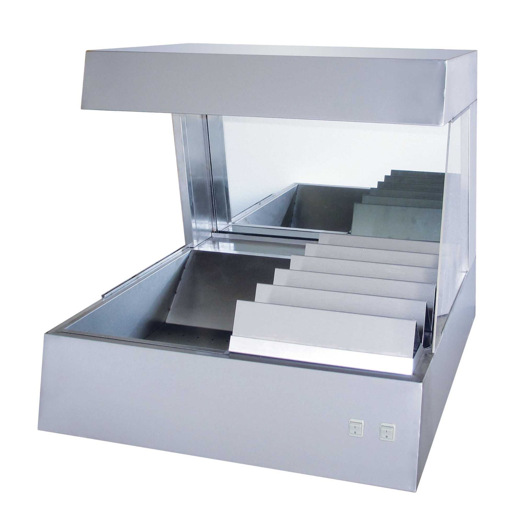 Stainless steel tabletop chips station