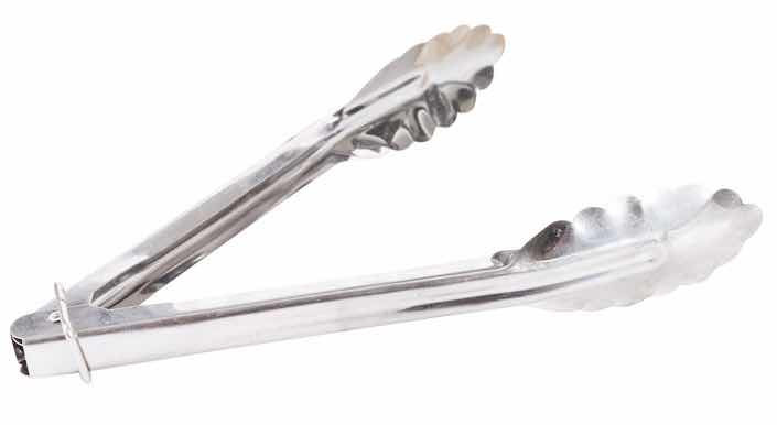 Stainless steel tongs, view 2