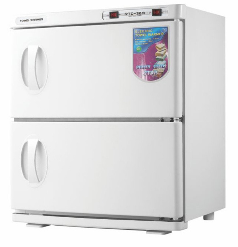 Towel warmer cabinet with UV, 2 compartments